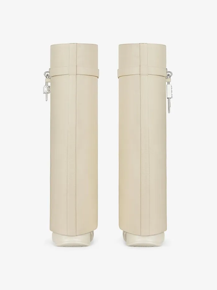 Women Shark Lock Givenchy Shark Lock Biker Boots In Grained Leather Beige Women Shark Lock Givenchy Shark Lock Biker Boots In Grained Leather Beige