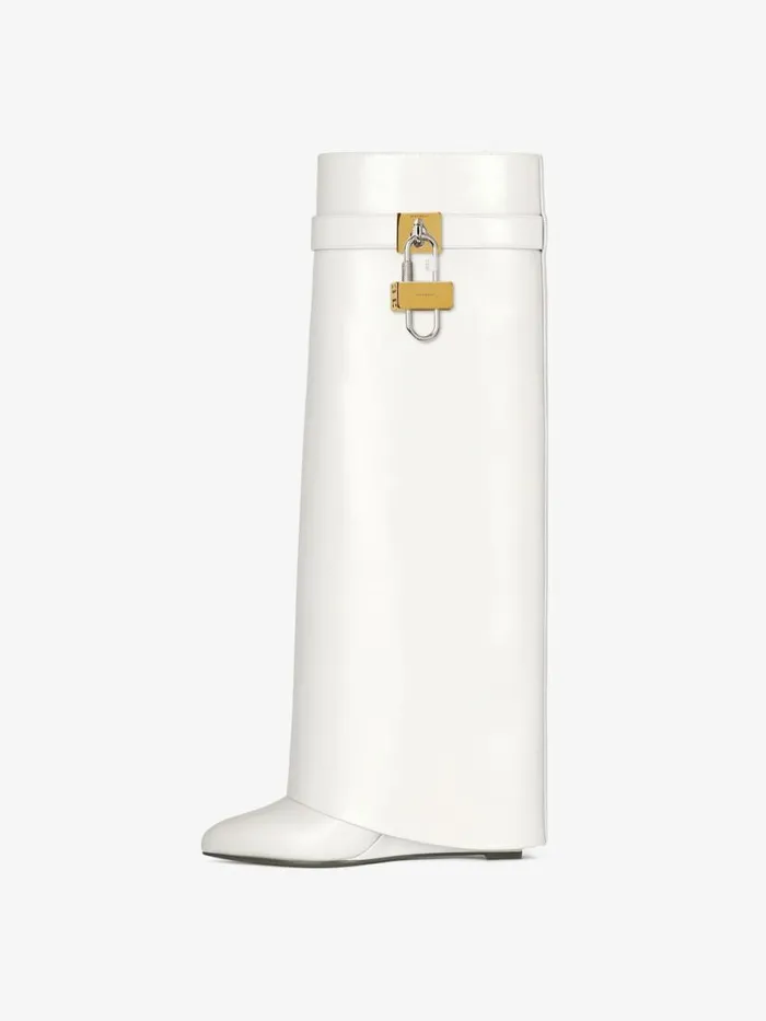 Women Shark Lock Givenchy Shark Lock Boots In Leather Ivory Women Shark Lock Givenchy Shark Lock Boots In Leather Ivory