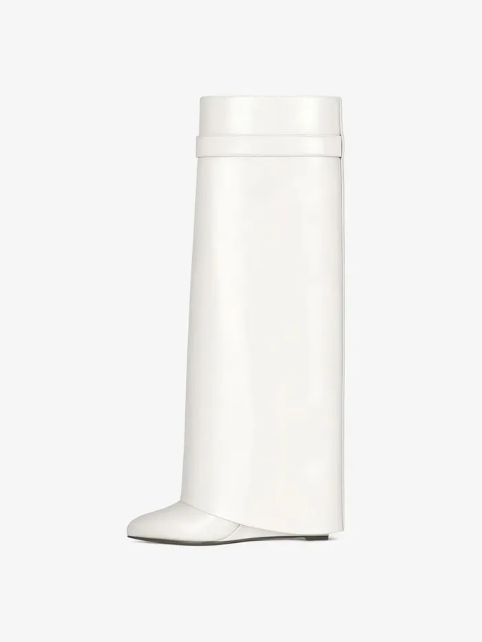 Women Shark Lock Givenchy Shark Lock Boots In Leather Ivory Women Shark Lock Givenchy Shark Lock Boots In Leather Ivory