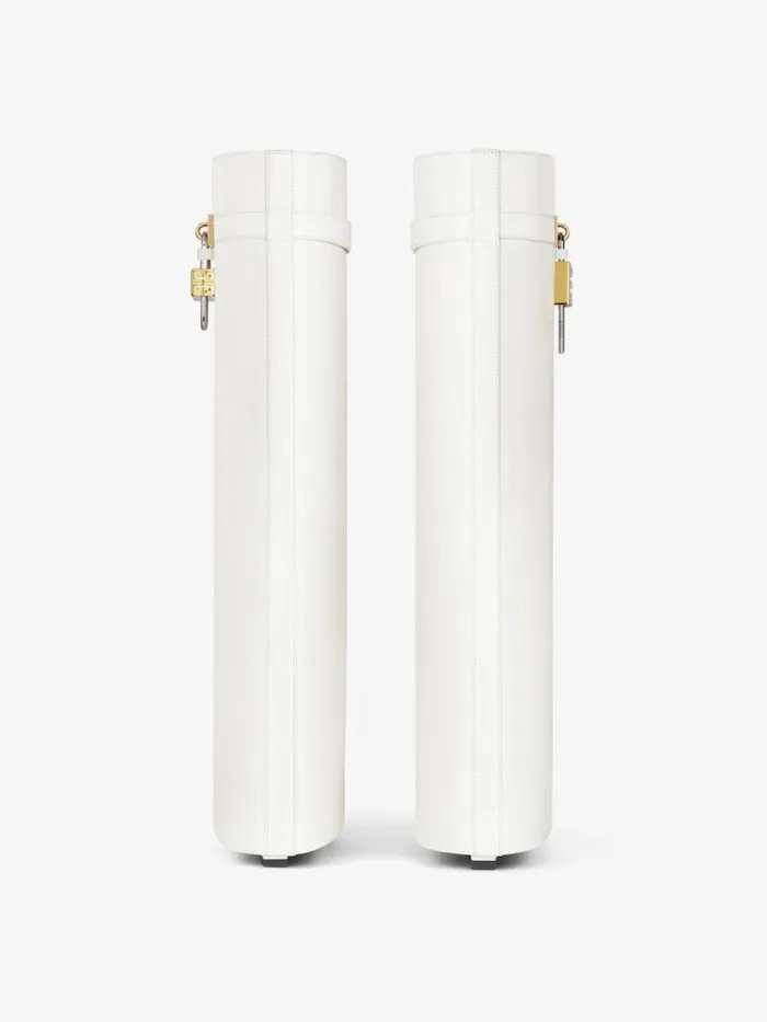 Women Shark Lock Givenchy Shark Lock Boots In Leather Ivory Women Shark Lock Givenchy Shark Lock Boots In Leather Ivory
