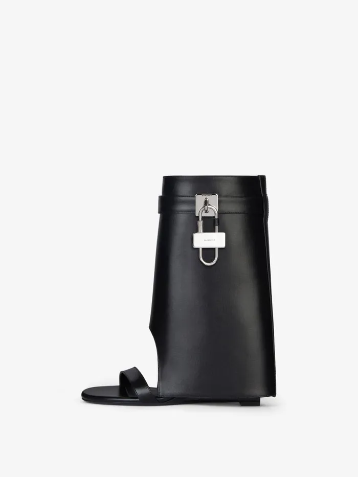 Women Shark Lock Givenchy Shark Lock Sandals In Leather Black Women Shark Lock Givenchy Shark Lock Sandals In Leather Black