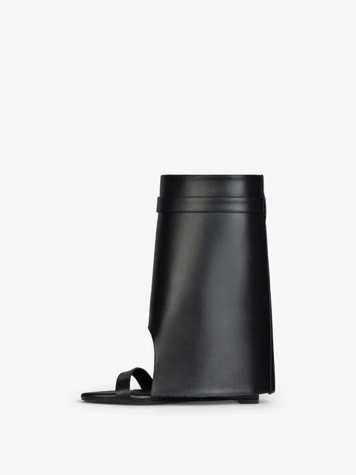 Women Shark Lock Givenchy Shark Lock Sandals In Leather Black Women Shark Lock Givenchy Shark Lock Sandals In Leather Black
