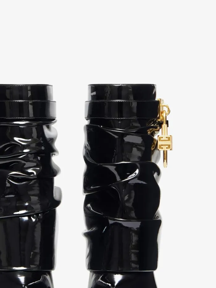 Women Shark Lock Givenchy Shark Lock Stiletto Ankle Boots In Latex Black Women Shark Lock Givenchy Shark Lock Stiletto Ankle Boots In Latex Black