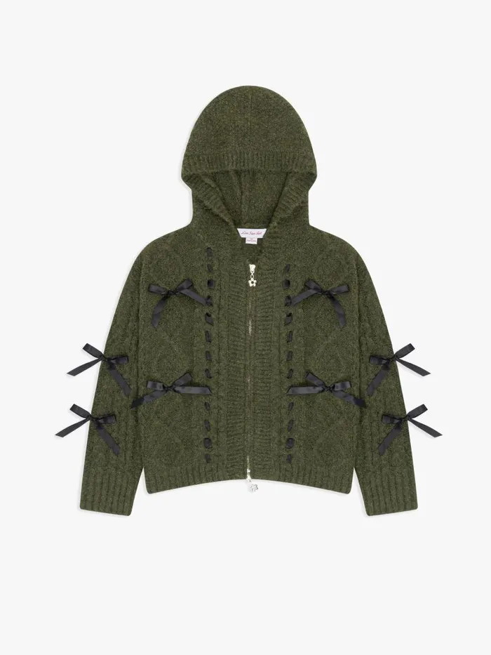 Women Shelby Bow Zip Up Olive Lisa Says Gah Tops