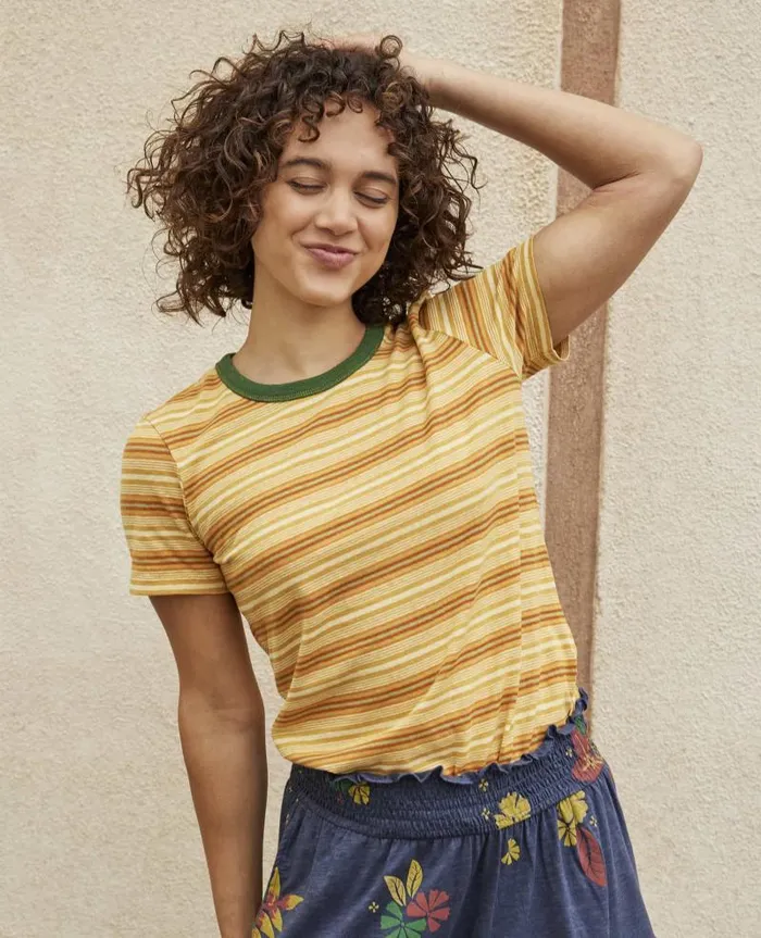 Women Shirts and Tops Toad and Co Grom Ringer Crew Acorn Multi Stripe