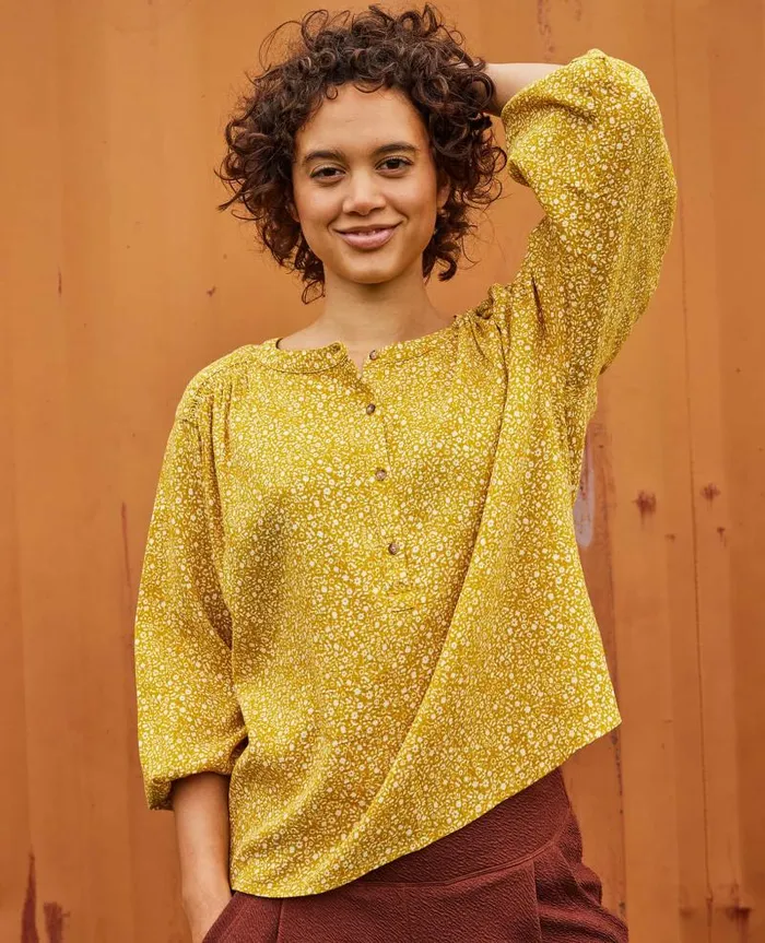 Women Shirts and Tops Toad and Co Manzana Long Sleeve Peasant Top Pike Ditsy Print