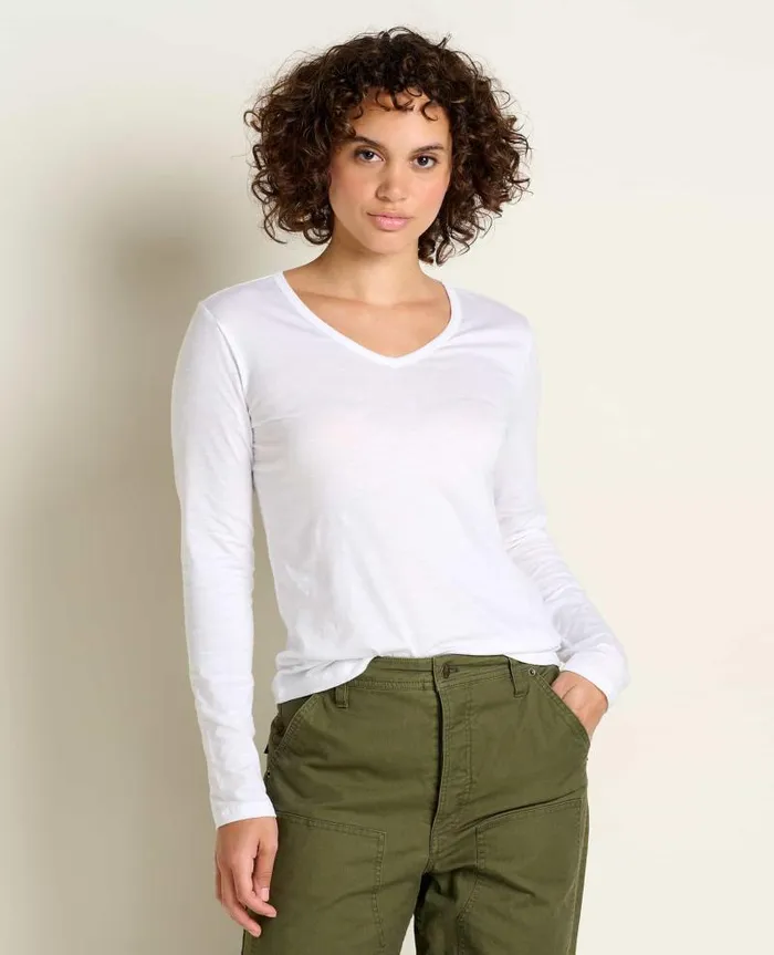 Women Shirts and Tops Toad and Co Marley II Long Sleeve Tee White