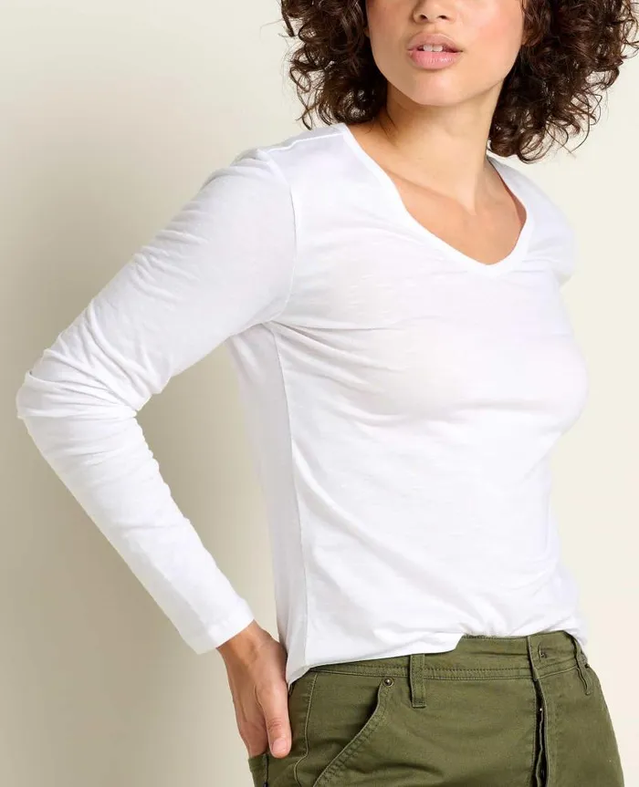 Women Shirts and Tops Toad and Co Marley II Long Sleeve Tee White