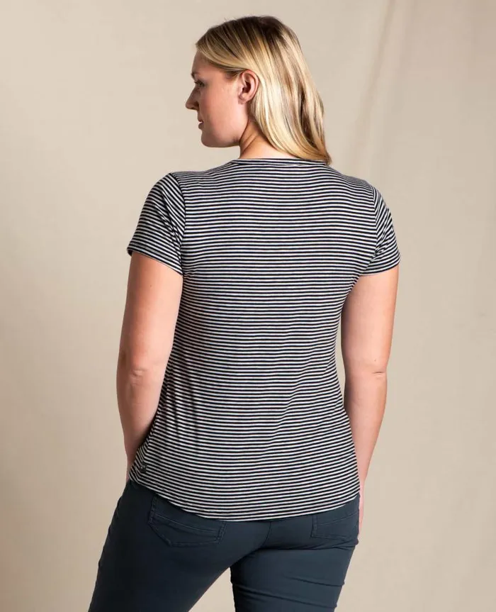 Women Shirts and Tops Toad and Co Marley II Short Sleeve Tee Heather Grey Stripe