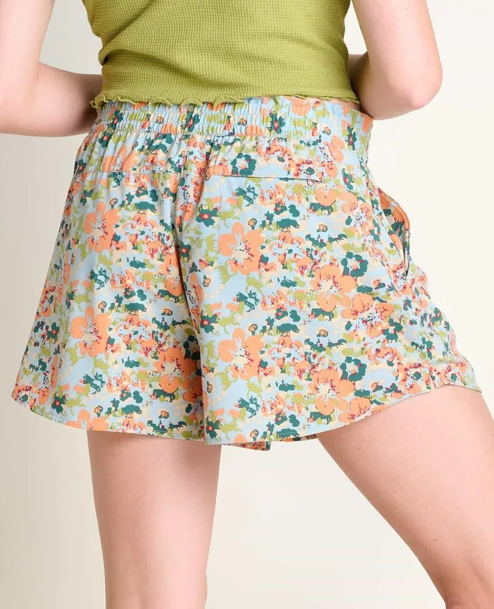 Women Shorts Toad and Co Sunkissed PullOn Short II Papaya Geranium Print