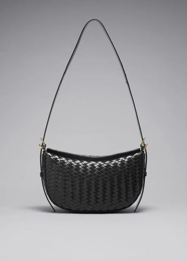 Women Shoulder Bags and Other Stories Braided Shoulder Bag Black