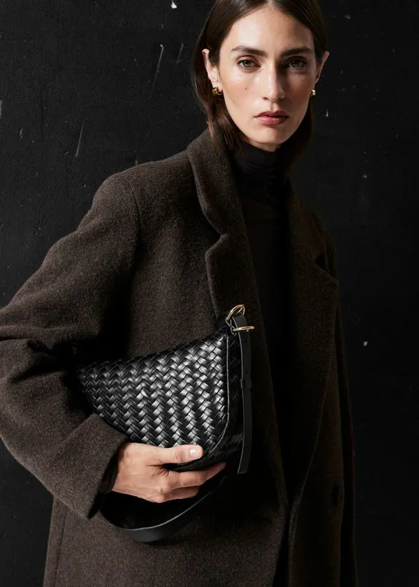 Women Shoulder Bags and Other Stories Braided Shoulder Bag Black