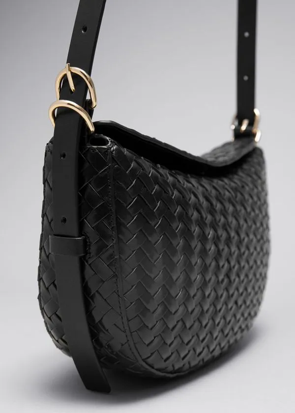 Women Shoulder Bags and Other Stories Braided Shoulder Bag Black