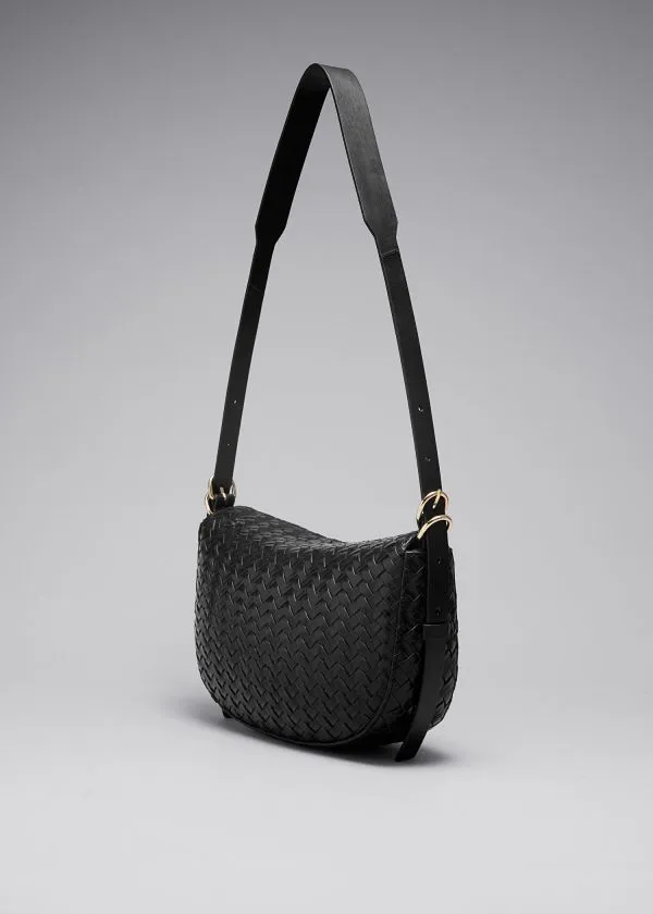 Women Shoulder Bags and Other Stories Braided Shoulder Bag Black