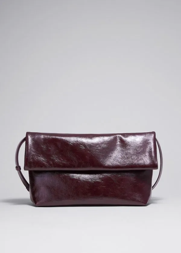 Women Shoulder Bags and Other Stories Folded Clutch Burgundy