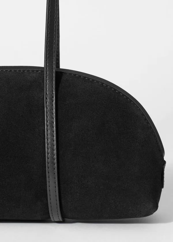 Women Shoulder Bags and Other Stories Leather Bowling Bag Black Suede