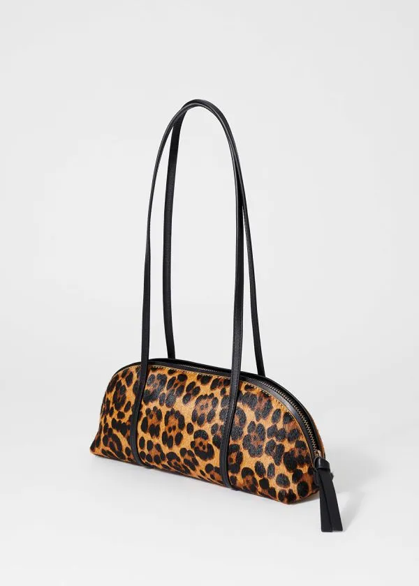 Women Shoulder Bags and Other Stories Leather Bowling Bag Leopard Print