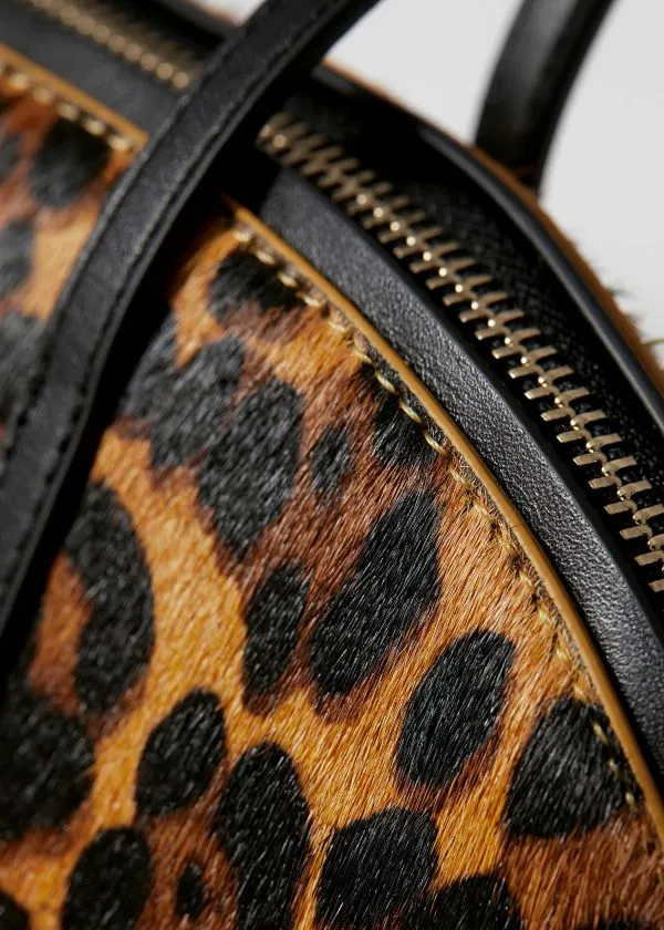 Women Shoulder Bags and Other Stories Leather Bowling Bag Leopard Print