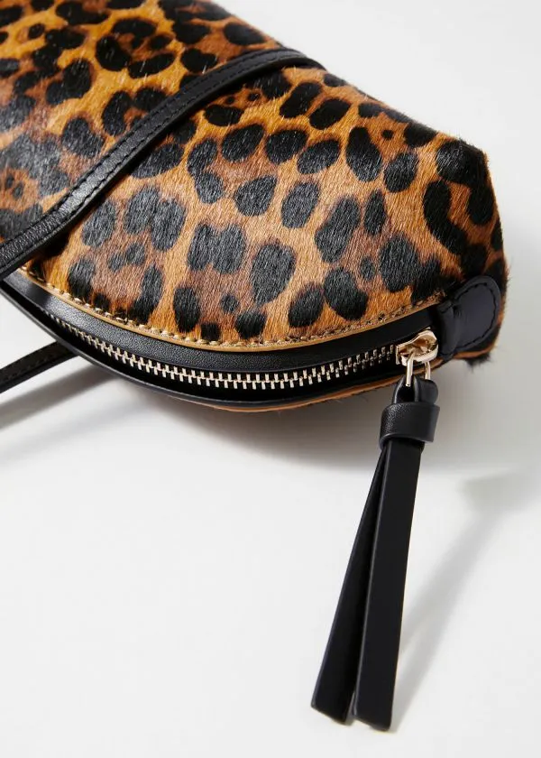Women Shoulder Bags and Other Stories Leather Bowling Bag Leopard Print