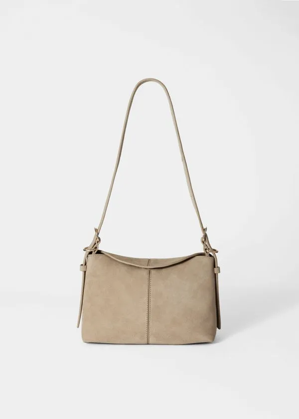 Women Shoulder Bags and Other Stories Small Suede Bag Beige Suede