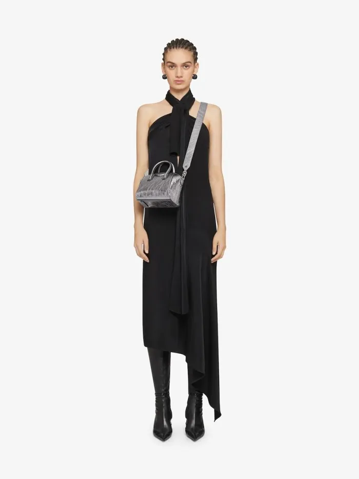 Women Shoulder Bags Givenchy Antigona Toy Bag In Laminated Leather Silvery Greylight Grey