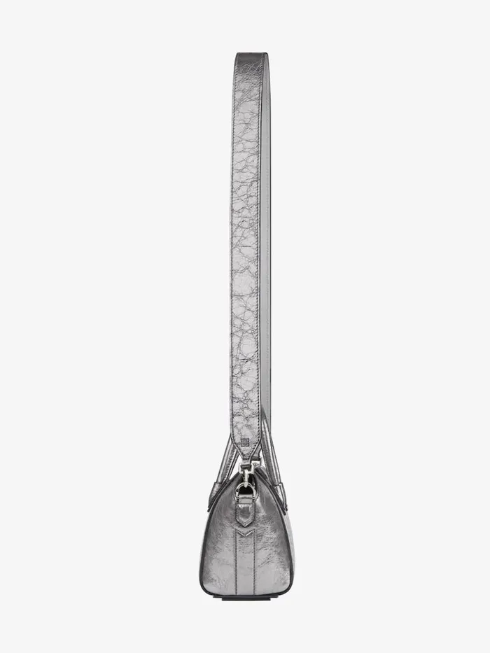 Women Shoulder Bags Givenchy Antigona Toy Bag In Laminated Leather Silvery Greylight Grey