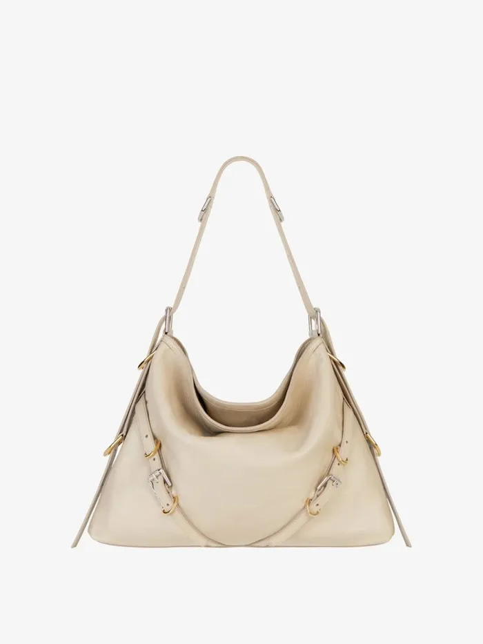 Women Shoulder Bags Givenchy Medium Voyou Bag In Leather Natural Beige