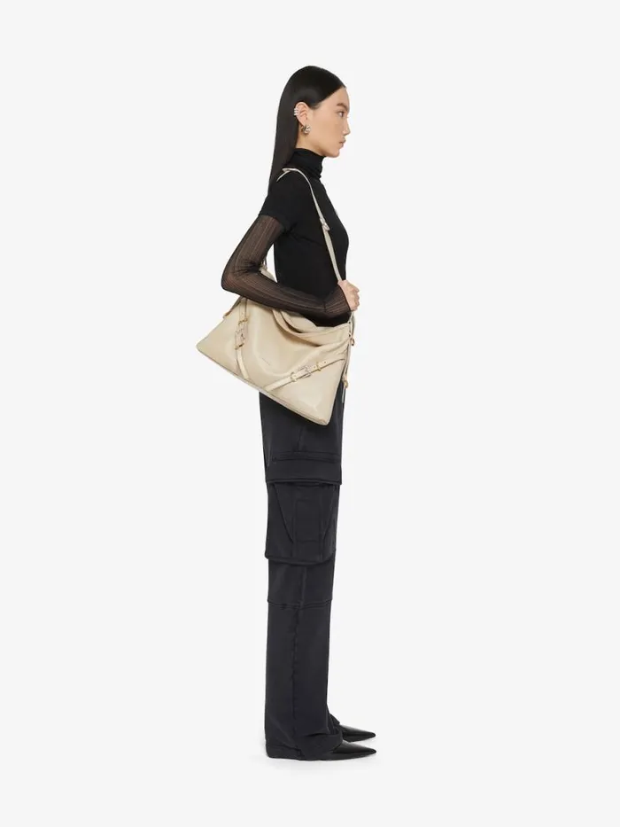Women Shoulder Bags Givenchy Medium Voyou Bag In Leather Natural Beige