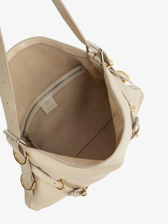 Women Shoulder Bags Givenchy Medium Voyou Bag In Leather Natural Beige