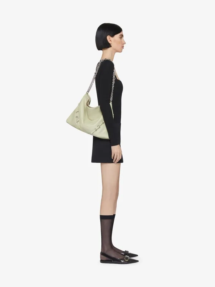 Women Shoulder Bags Givenchy Medium Voyou Chain Bag In Leather Almond Green