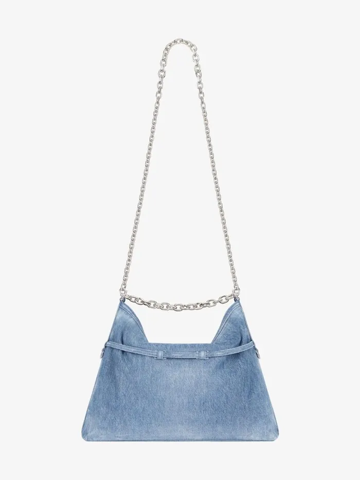 Women Shoulder Bags Givenchy Medium Voyou Chain Bag In Washed Denim Medium Blue
