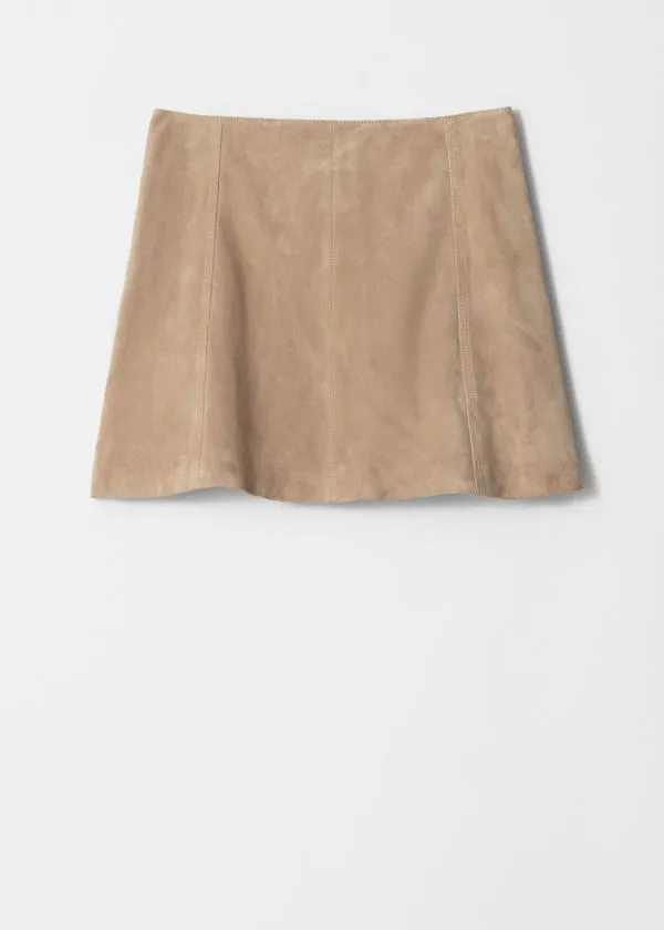 Women Skirts and Other Stories ALine Leather Mini Skirt Beige