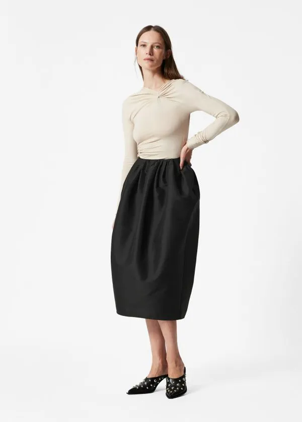 Women Skirts and Other Stories Balloon Midi Skirt Black