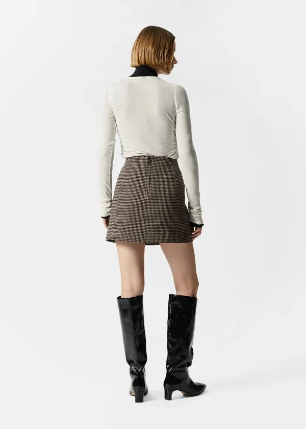 Women Skirts and Other Stories FlapPocket Mini Skirt Brown Dogtooth