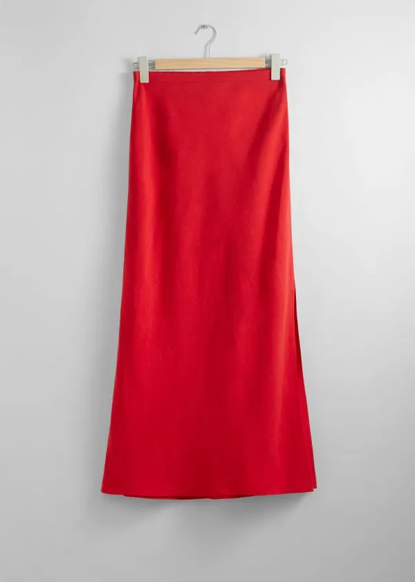 Women Skirts and Other Stories HighWaist Maxi Skirt Red