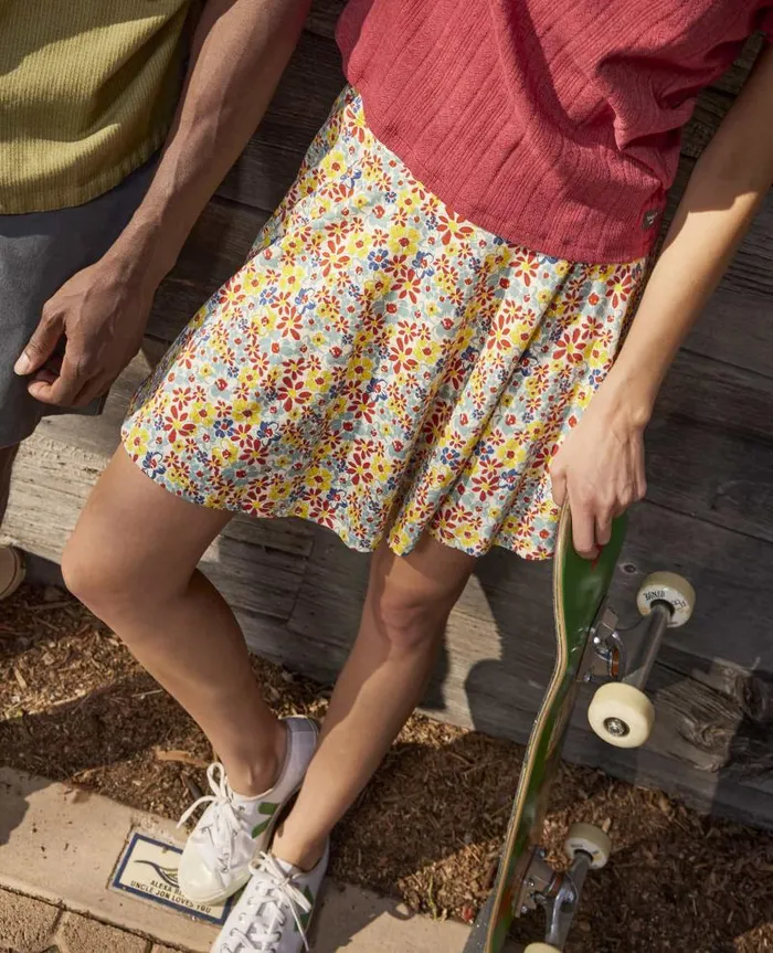 Women Skirts and Skorts Toad and Co Birdie Skort Barley Multi Floral Print