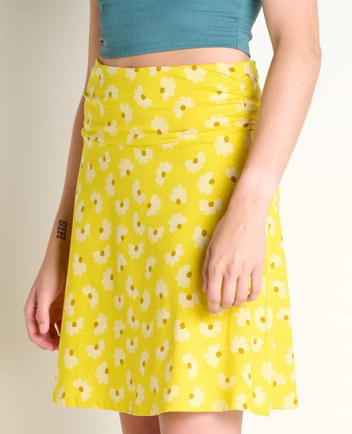 Women Skirts and Skorts Toad and Co Chaka Skirt Sulphur Half Daisy Print