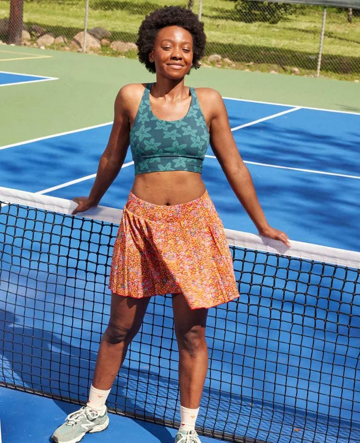 Women Skirts and Skorts Toad and Co Sunkissed Pleated Skort Taffy Micro Floral Print