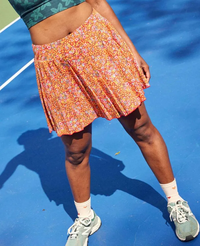 Women Skirts and Skorts Toad and Co Sunkissed Pleated Skort Taffy Micro Floral Print