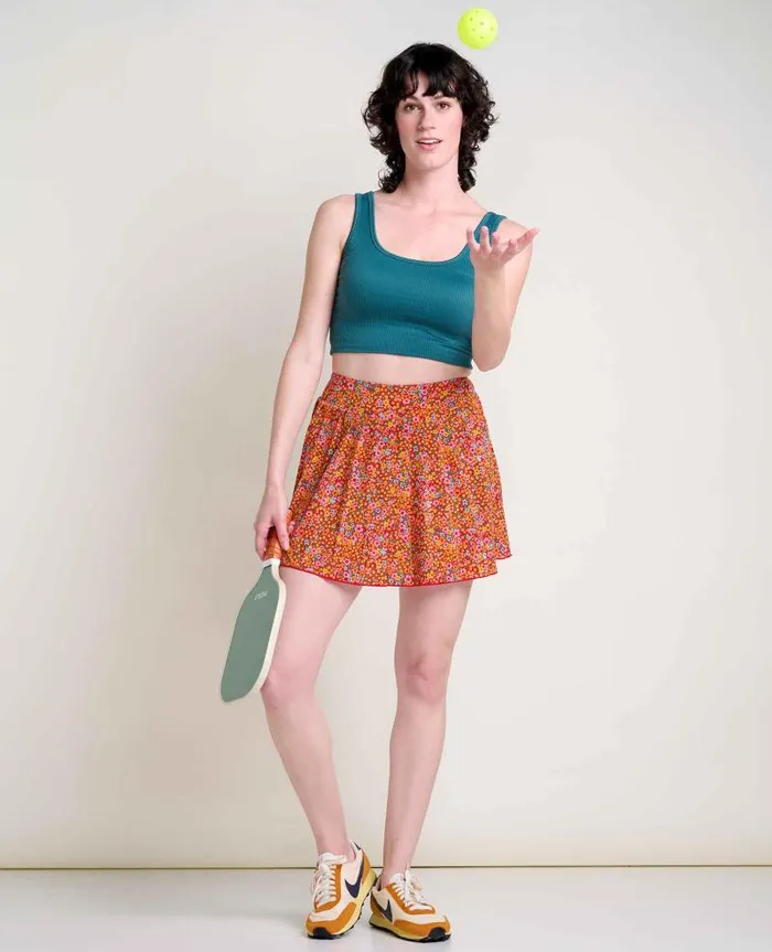 Women Skirts and Skorts Toad and Co Sunkissed Pleated Skort Taffy Micro Floral Print