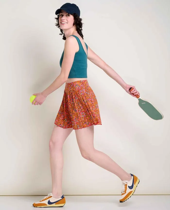 Women Skirts and Skorts Toad and Co Sunkissed Pleated Skort Taffy Micro Floral Print