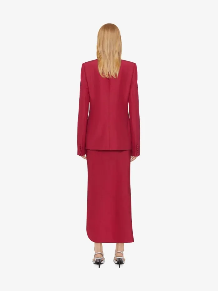 Women Skirts Givenchy Asymmetric Draped Skirt In Linen And Silk Red Cherry