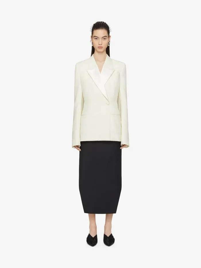 Women Skirts Givenchy Asymmetric Skirt In Wool And Mohair Black