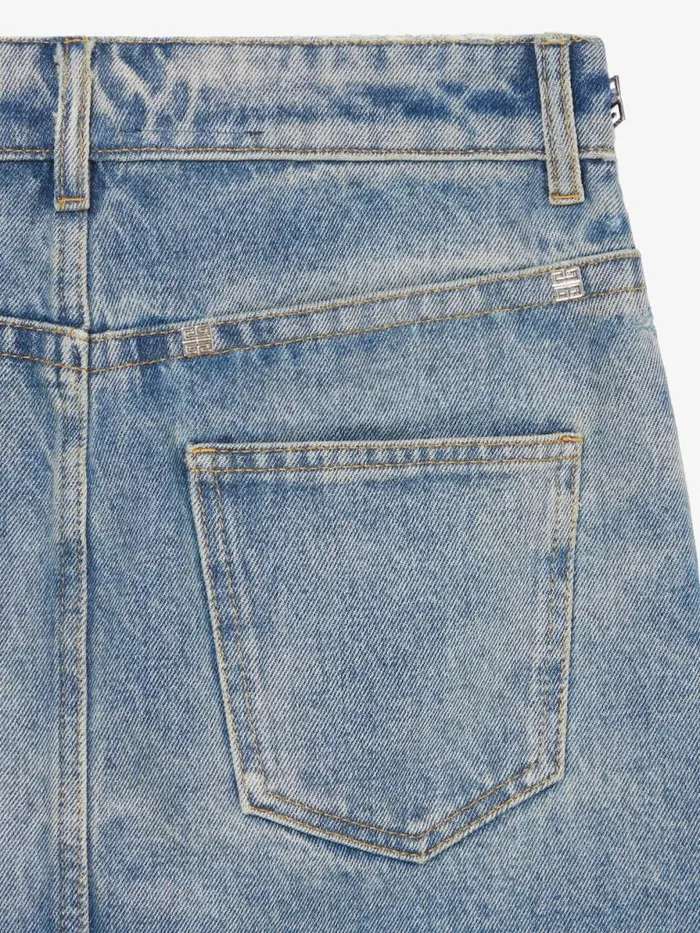 Women Skirts Givenchy Mini Skirt In Denim With Chain Details Medium Blue
