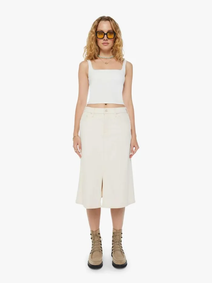 Women Skirts Mother Denim The Down Low Spinner Midi Act Natural