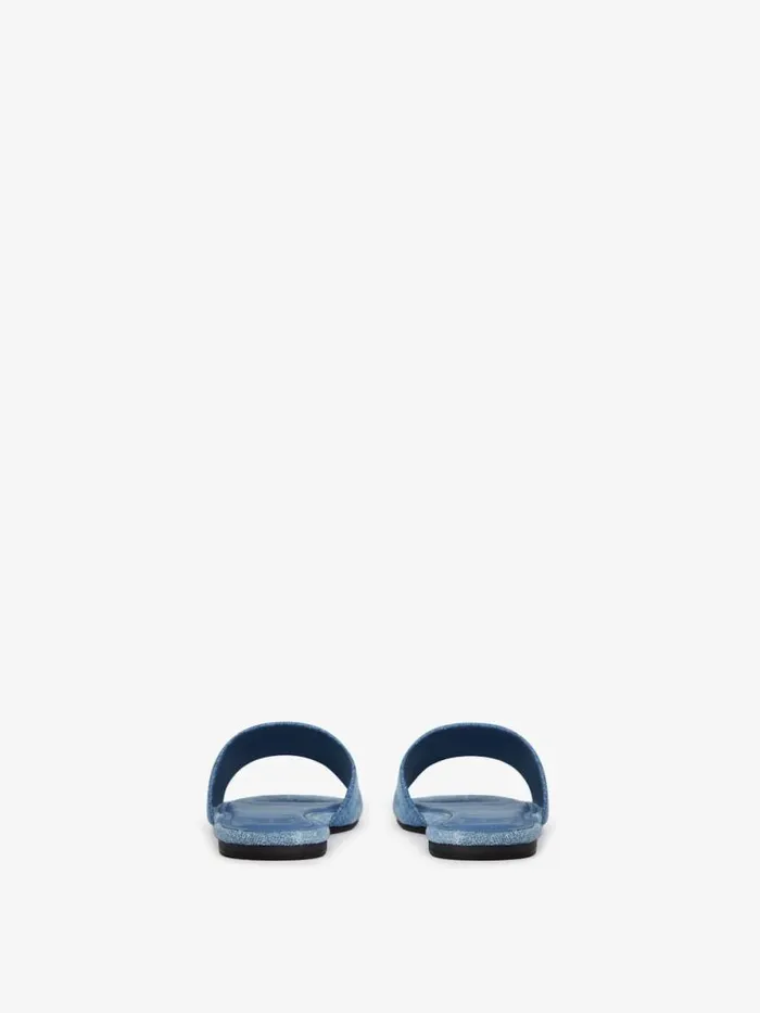 Women Slides and Sandals Givenchy 4G Mules In Washed Denim Medium Blue Women Slides and Sandals Givenchy 4G Mules In Washed Denim Medium Blue