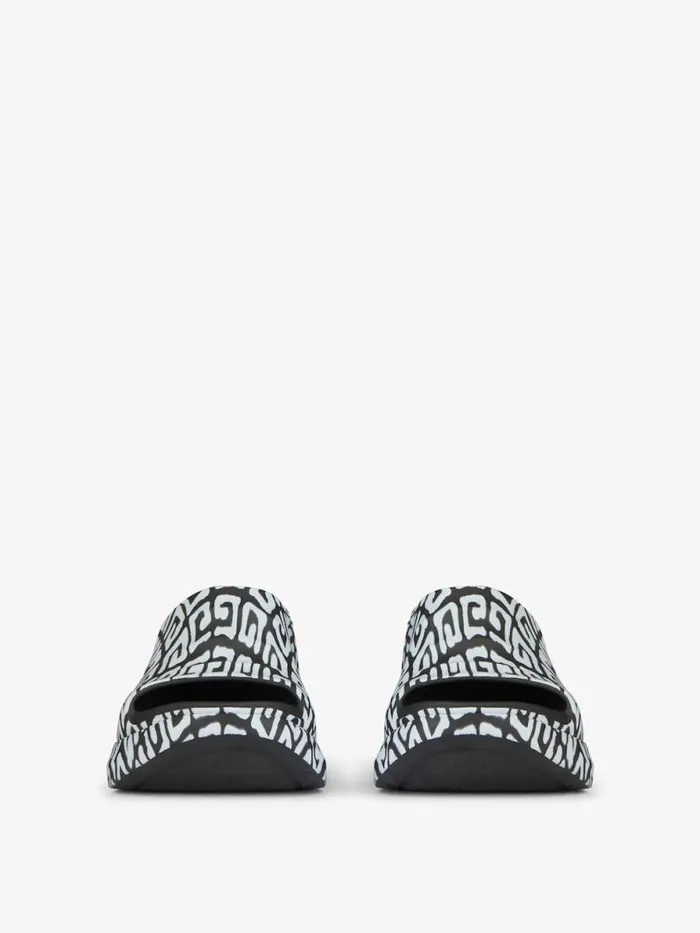 Women Slides and Sandals Givenchy Marshmallow Sandals In Rubber With Tag Effect 4G Print Blackwhite