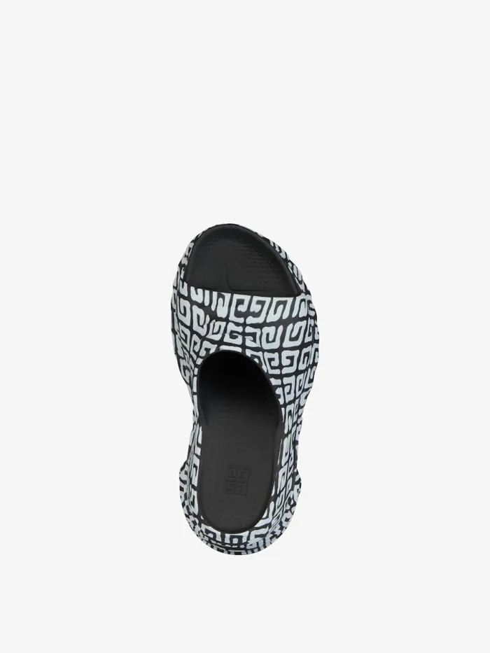 Women Slides and Sandals Givenchy Marshmallow Sandals In Rubber With Tag Effect 4G Print Blackwhite