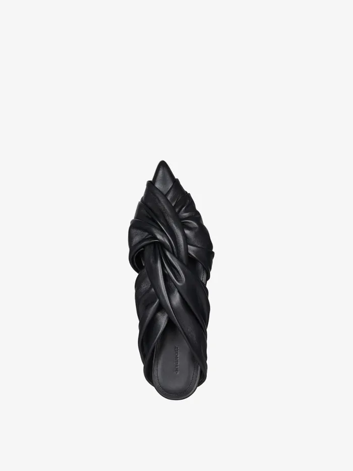 Women Slides and Sandals Givenchy Twist Flat Mules In Leather Black