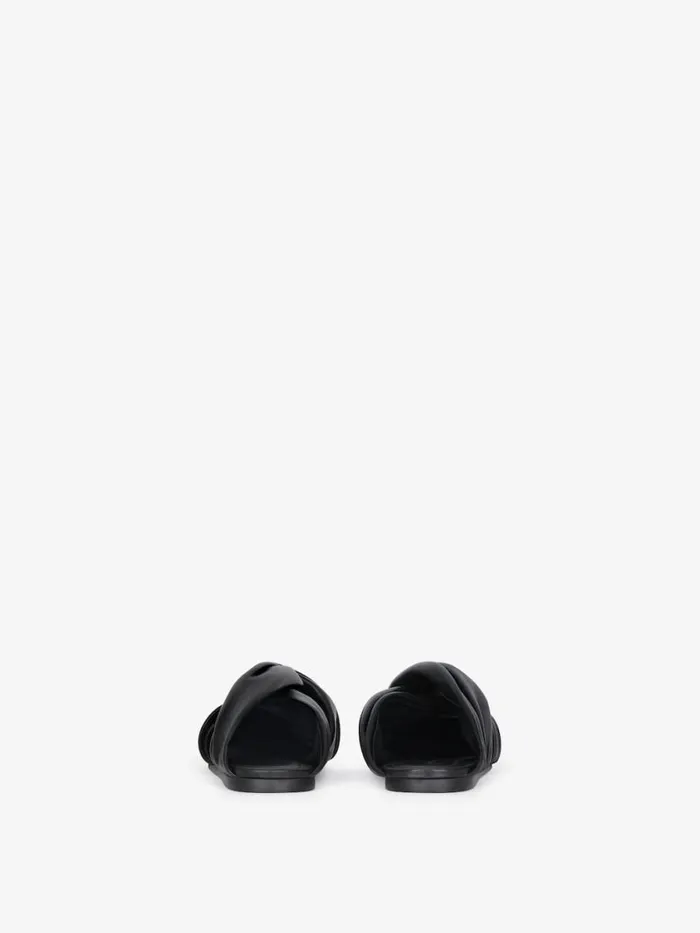 Women Slides and Sandals Givenchy Twist Flat Mules In Leather Black